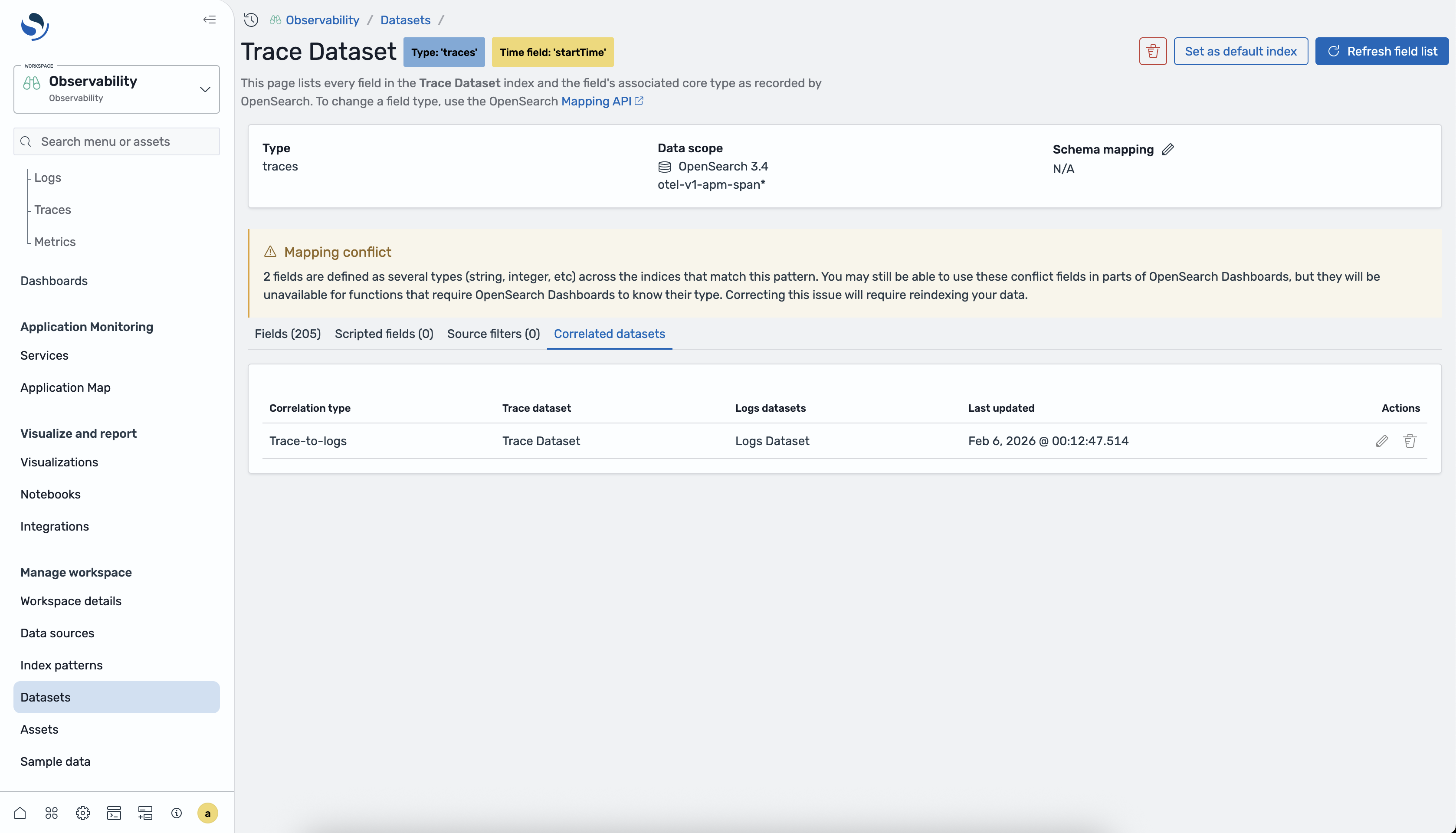 Created correlation in table