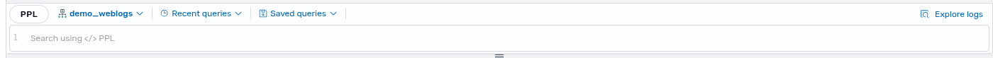 The Logs query bar with the Explore logs action at the right